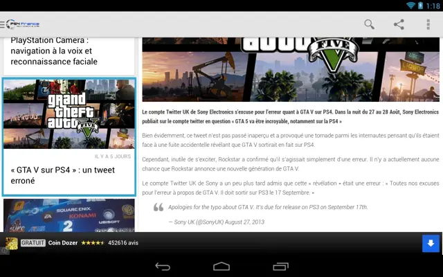 PS4 France android App screenshot 1
